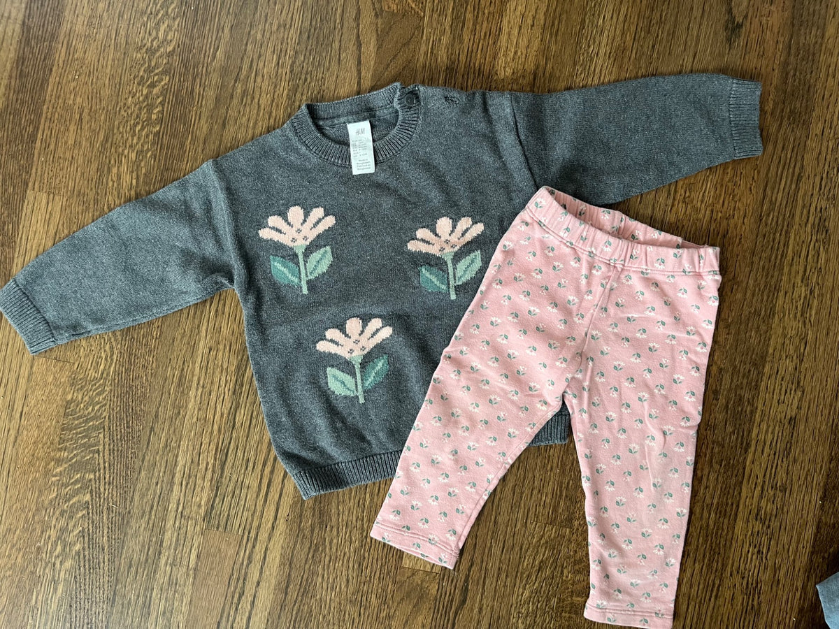 H&M Floral Outfit 9-12M VGUC, Kids 12 Month (9-12M)