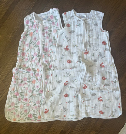 Aden + Anais Muslin Sleep Sacks 2 Pk VGUC XL (18+ M), 18-24 Months (Extra Large)