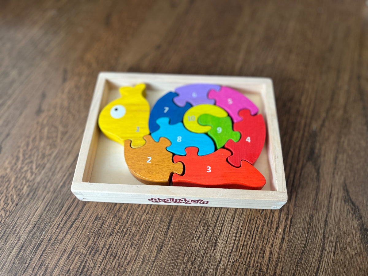 Wooden Begin Again Snail Puzzle EUC