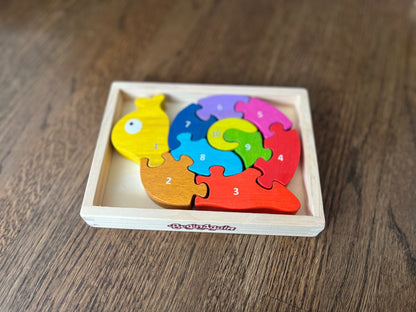 Wooden Begin Again Snail Puzzle EUC