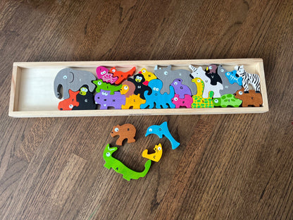 BeginAgain Animal Parade A-Z Alphabet Puzzle VGUC MSRP $50