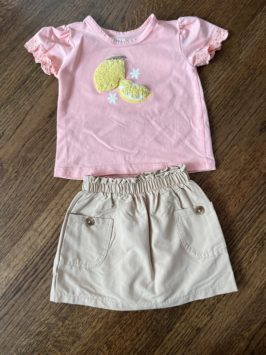 Lemon Top and Skirt Set 18M VGUC, Kids 18 Month (12-18M)