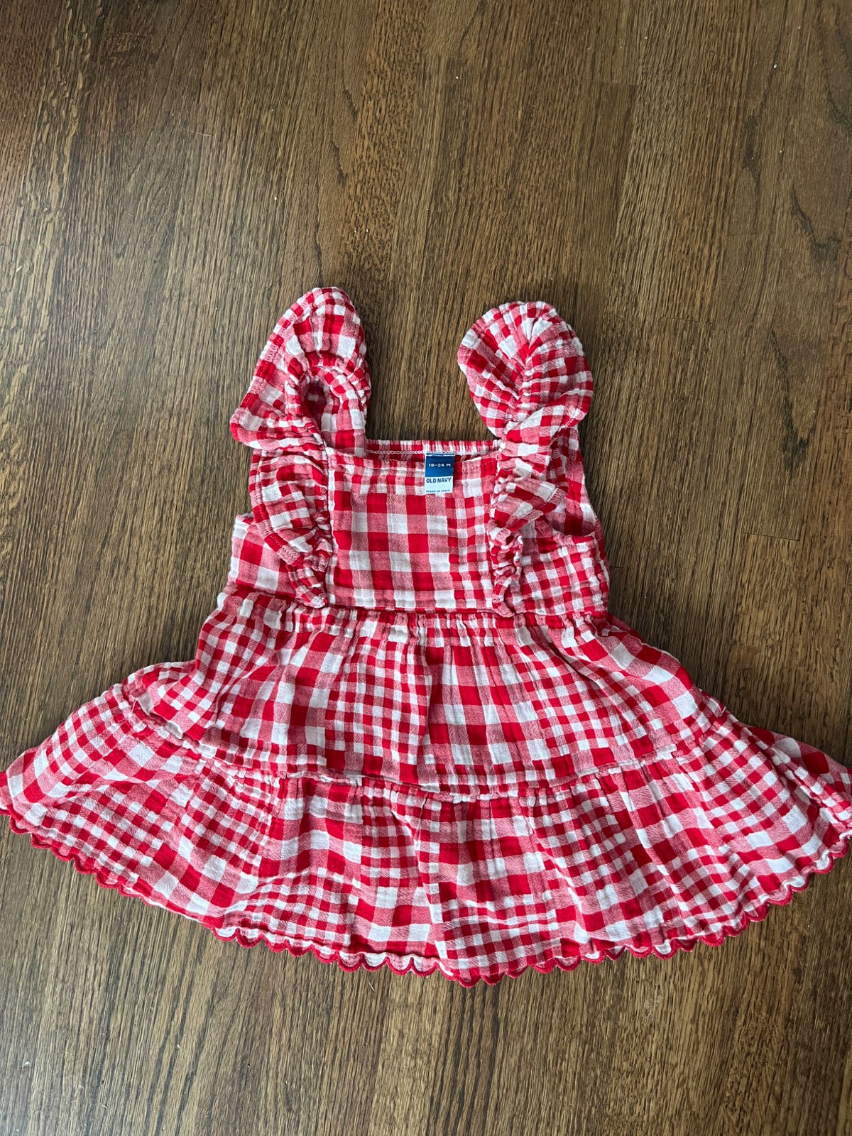 Red Gingham Dress VGUC 18-24M, Kids 24 Month (18-24M)