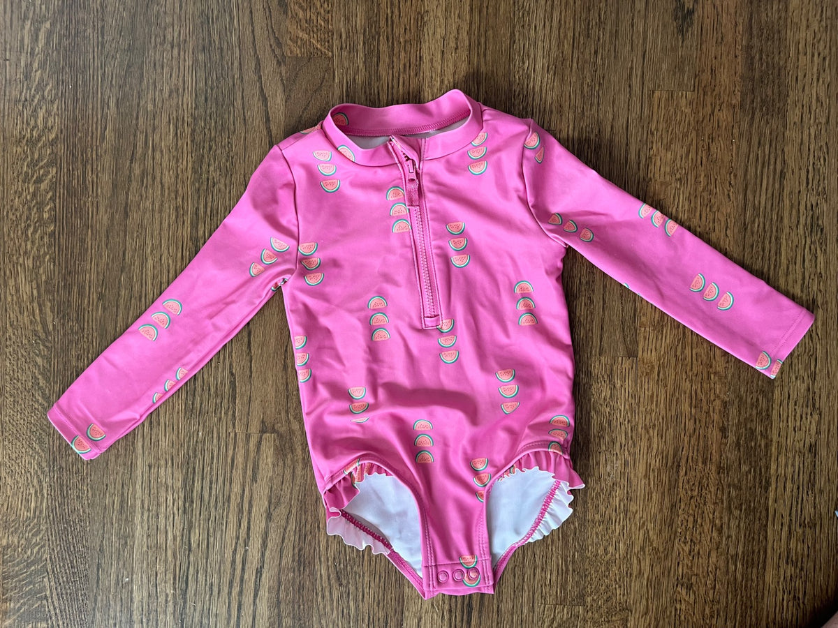 Pink Long Sleeve Swim Suit VGUC 18M, Kids 18 Month (12-18M)