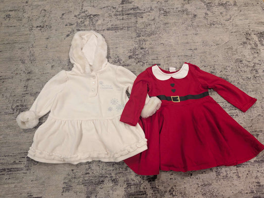 H&M Christmas Dress and White 'My First Christmas's hoodie. 6-9 months , Kids 9 Month (6-9M)