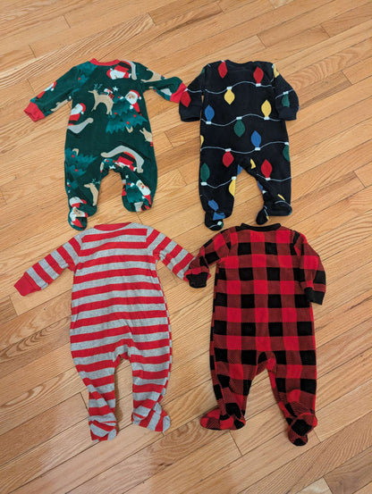 Bundle of 4 Carter's Christmas/Winter Sleepers , Kids 3 Month (0-3M)