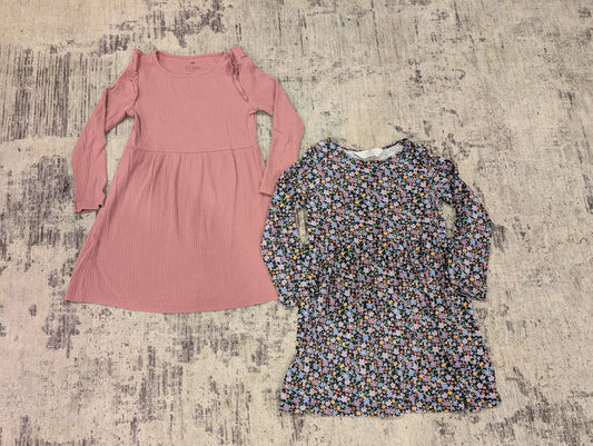 Bundle of 2 - H&M long sleeve dresses. US 5/6T, Kids 5/5T (extra small)