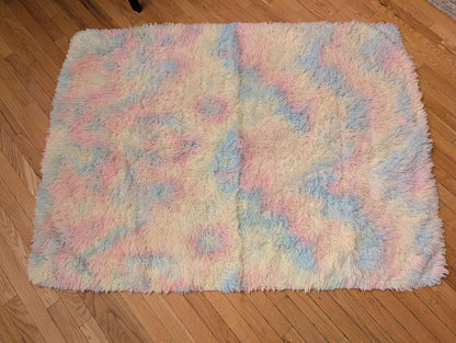 Rainbow Pastel Washable Rug - 5ft x 3ft 9''.