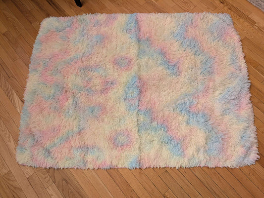 Rainbow Pastel Washable Rug - 5ft x 3ft 9''.