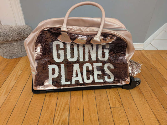 Justice Rolling Tote/Weekend/Duffle Bag 'Going Places'/'Vacay All day'
