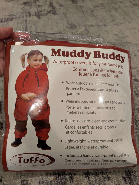 Tuffo Muddy Buddy - Red, 18 months, NEW in package, Kids 18 Month (12-18M)