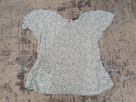 Mint Green Floral Maternity Top with Ties - Medium/Large, Maternity M (8-10)