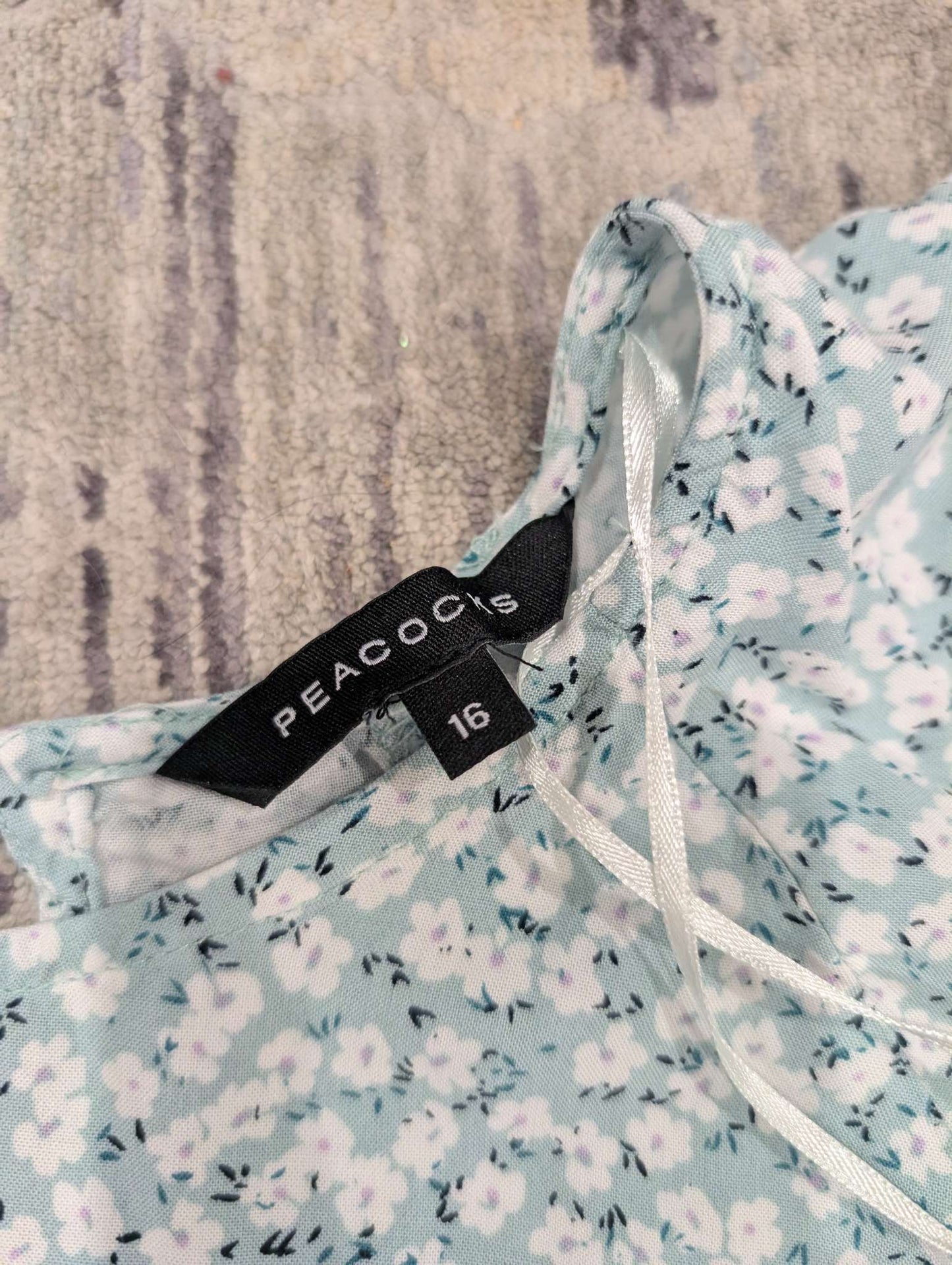 Mint Green Floral Maternity Top with Ties - Medium/Large, Maternity M (8-10)