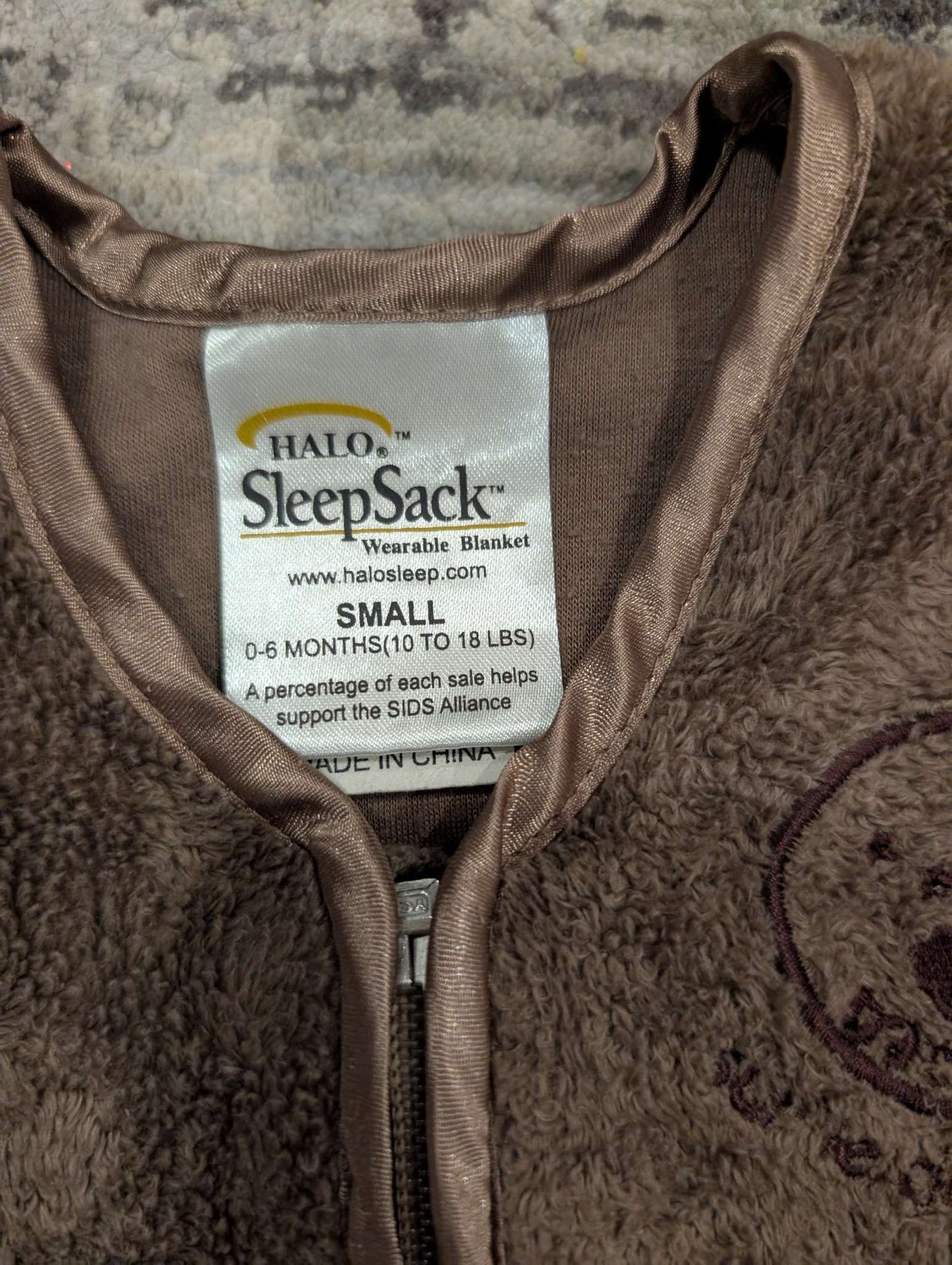 Halo - Brown Fleece Sleep Sack, 0-6 Months (Small)