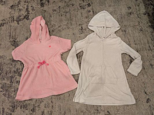 Bundle of 2 - Wearable Towelette Beach Coverups , Kids 4/4T