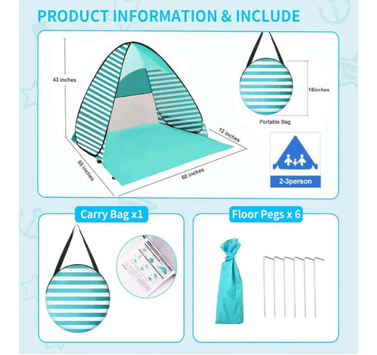 Pop up beach tent - Brand New. MSRP $50
