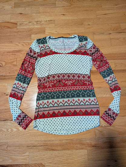 Tiny Tims - Bamboo Christmas Nursing Tee with lift up panel. XS, Maternity XS (0-2)