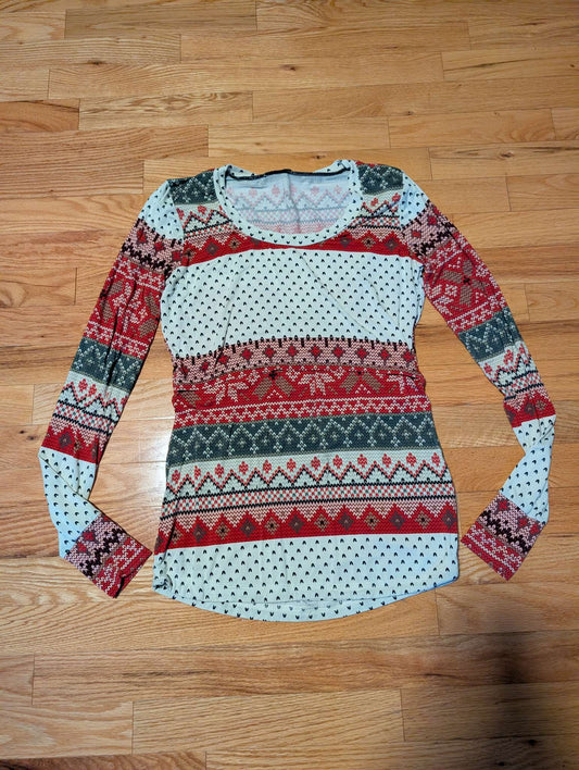 Tiny Tims - Bamboo Christmas Nursing Tee with lift up panel. XS, Maternity XS (0-2)