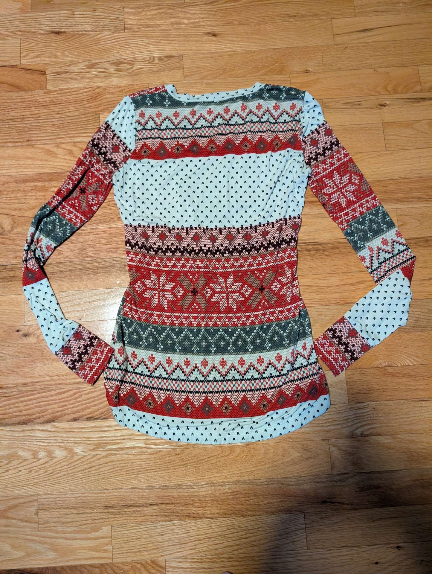 Tiny Tims - Bamboo Christmas Nursing Tee with lift up panel. XS, Maternity XS (0-2)