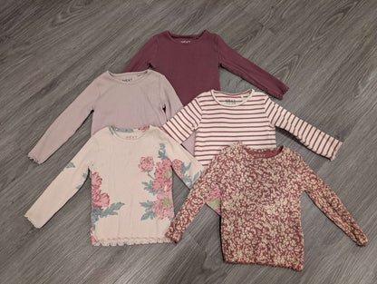 Next UK - 5 Pack Cotton Ribbed Long Sleeve Tops. MSRP $75, Kids 12 Month (9-12M)