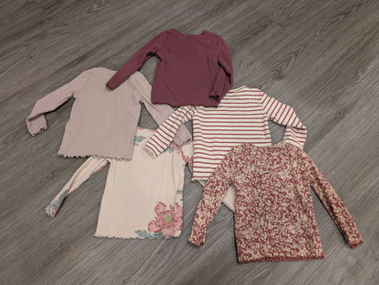 Next UK - 5 Pack Cotton Ribbed Long Sleeve Tops. MSRP $75, Kids 12 Month (9-12M)