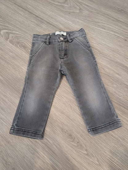 Boys - Young Versace - Soft Grey Jeans , Kids 12 Month (9-12M)