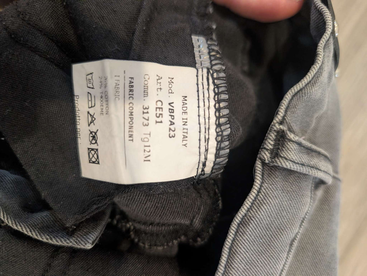 Boys - Young Versace - Soft Grey Jeans , Kids 12 Month (9-12M)