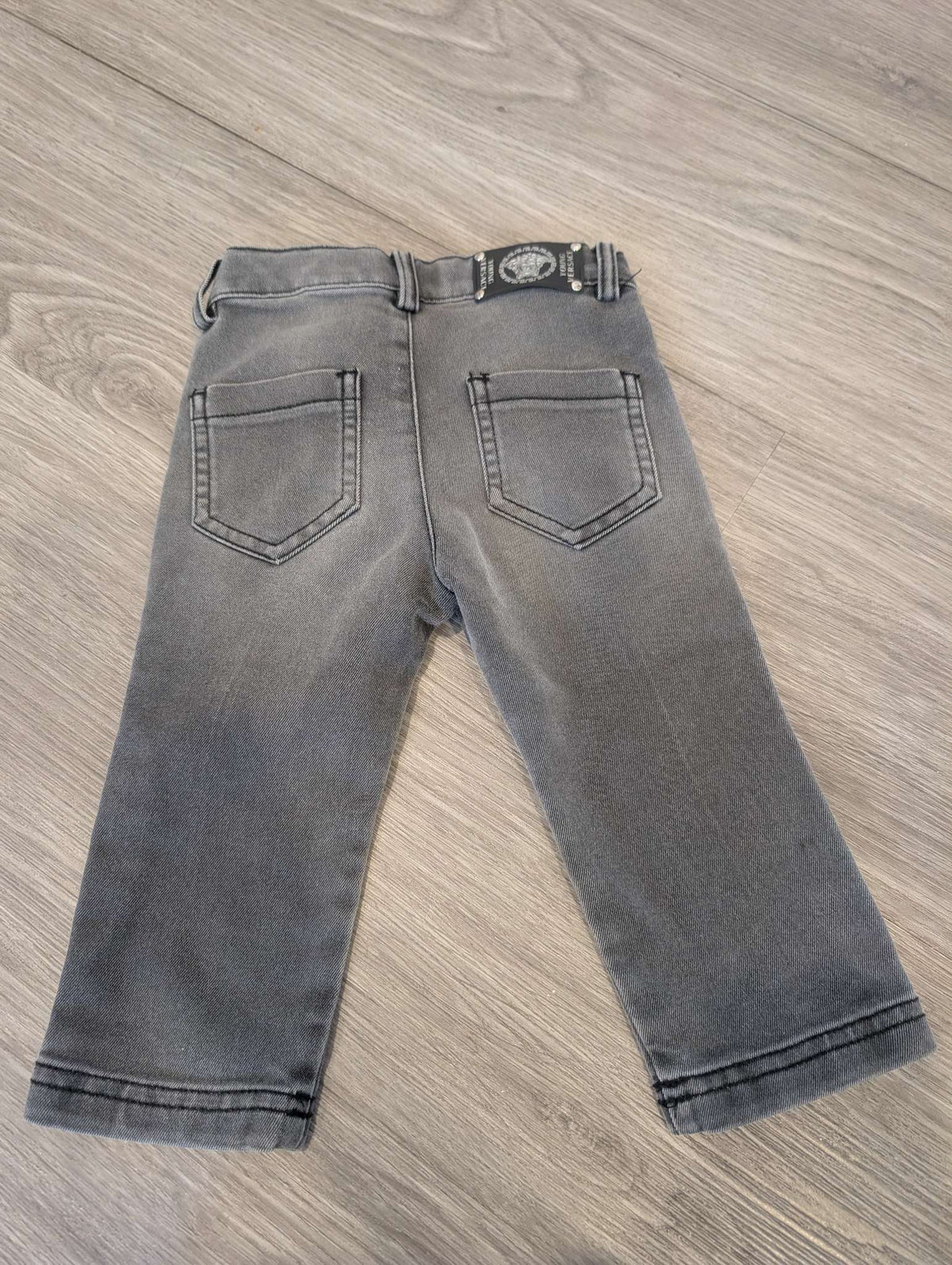 Boys - Young Versace - Soft Grey Jeans , Kids 12 Month (9-12M)