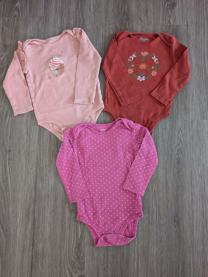 Set of 3 -Long Sleeved Bodysuits (24m) , Kids 24 Month (18-24M)
