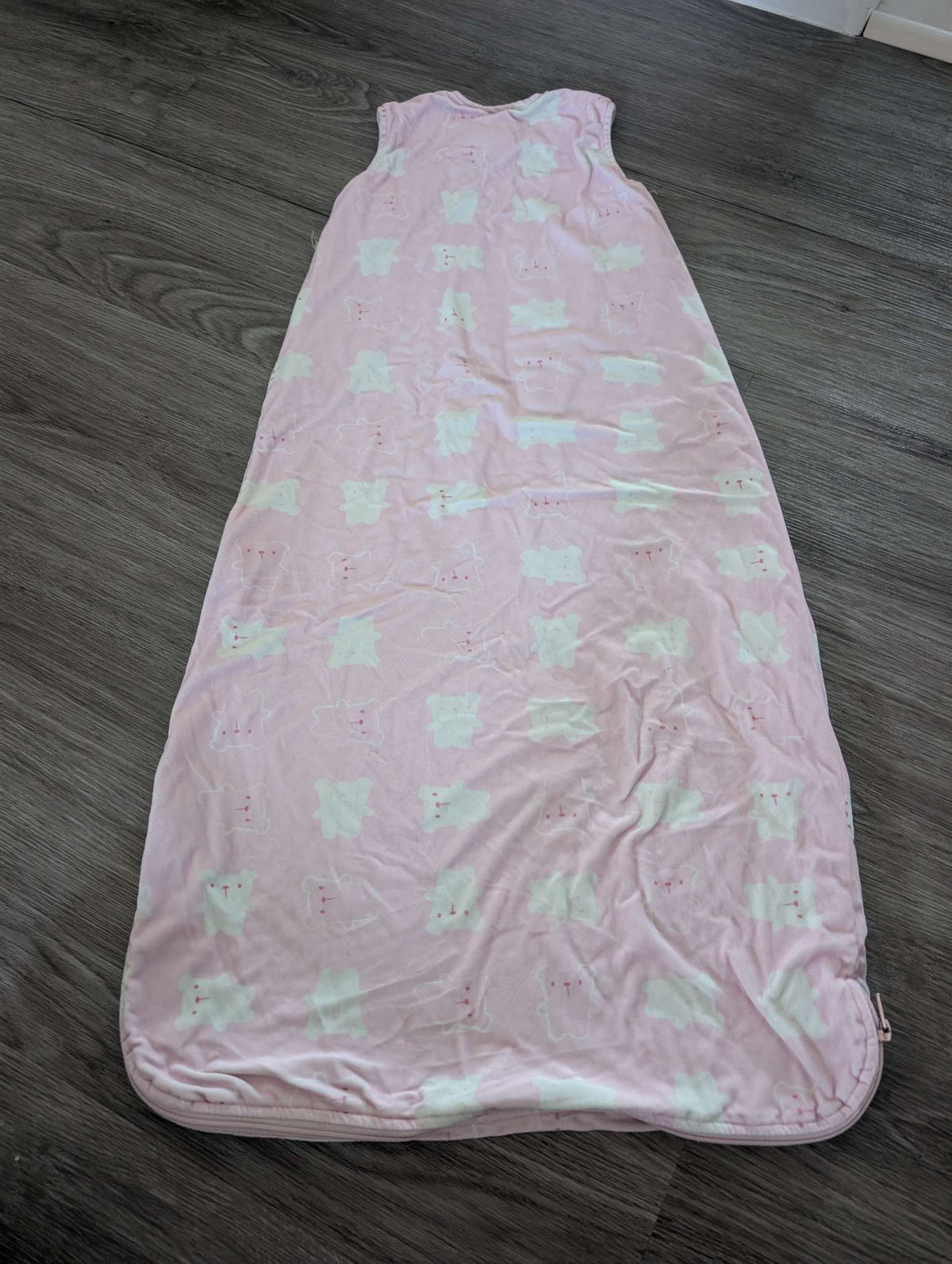 Perlimpinpin - Pink Bear 2.0 tog winter sleep sack (18-36 months), 18-24 Months (Extra Large)