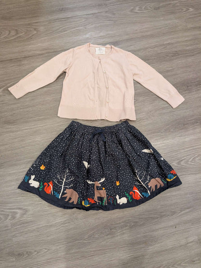 Frugi (UK) skirt and Zara Cardigan , Kids 6/6X