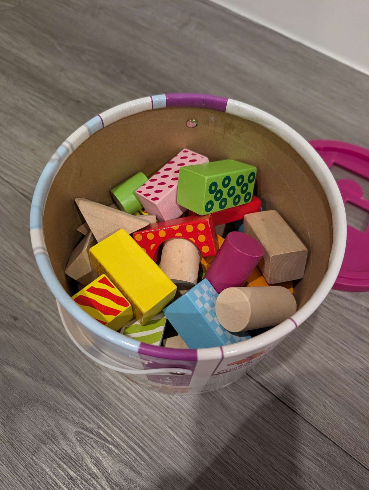 Wooden Blocks & Shape Sorter Container