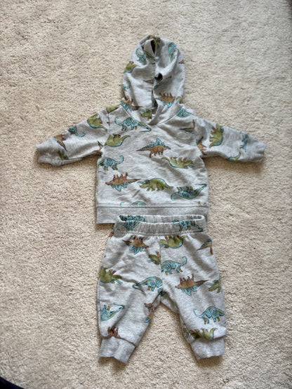 Dino sweatsuit, Carters, 3m, Kids 3 Month (0-3M)