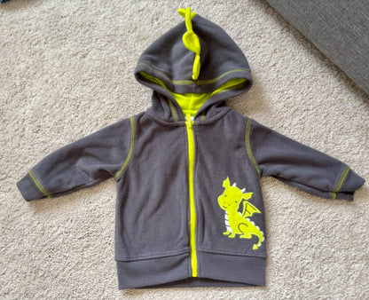 Fleece Dinosaur Zip-Up, Carters, 3m, Kids 3 Month (0-3M)