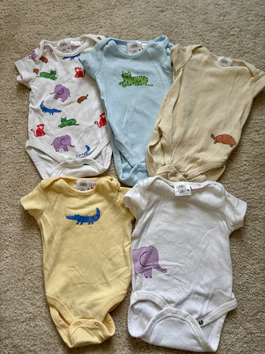 Zara Baby Onesie Bundle, 0-3m, Kids 3 Month (0-3M)