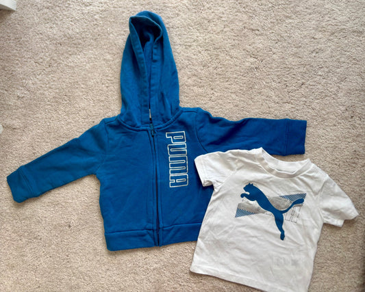 Brand new Puma Zip-Up and Tshirt, 12m, Kids 12 Month (9-12M)