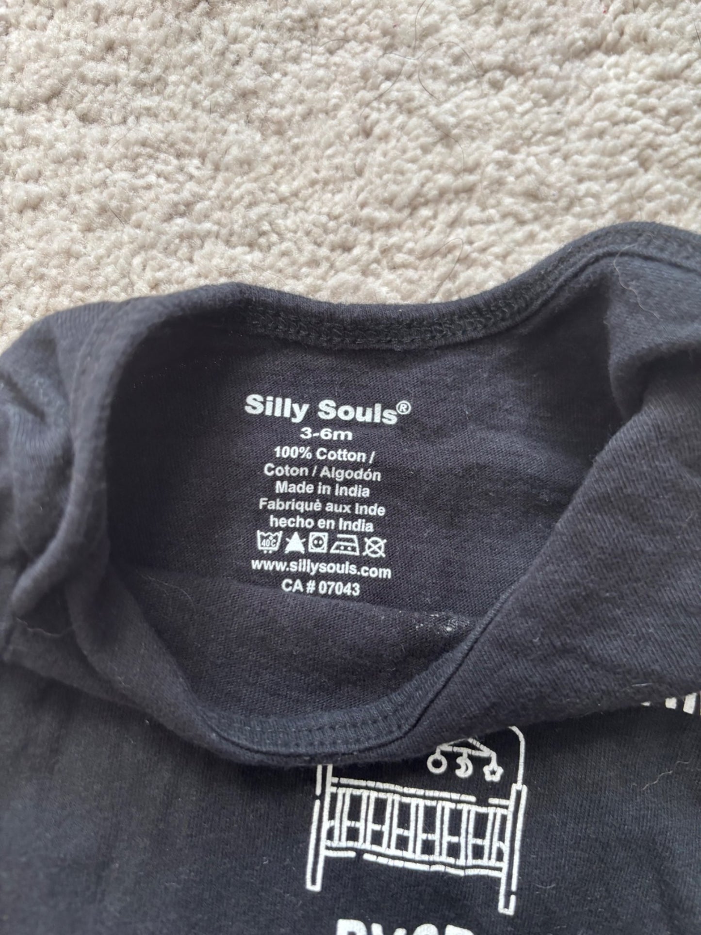 3 Black Onesie Bundle with writing, 3-6m, Indigo Baby, The Children's Place, Silly Souls, Kids 6 Month (3-6M)