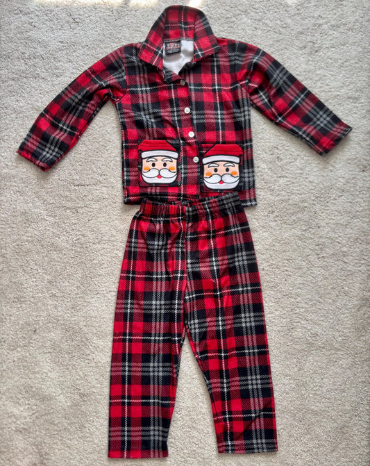 Santa Flannel Pajama Set, 2T, Kids 2T