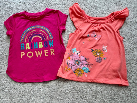 2 Graphic Tshirts, 2/3T, Pink, Kids 3T