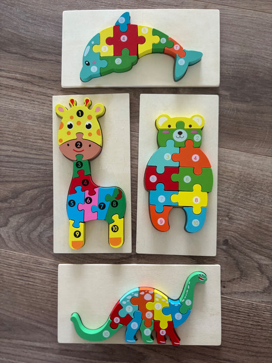 Wooden Animal Puzzles Bundle