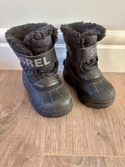 Black Sorel Winter Boots, Toddler size 8, Shoes 8 (Toddler:2-4yr)