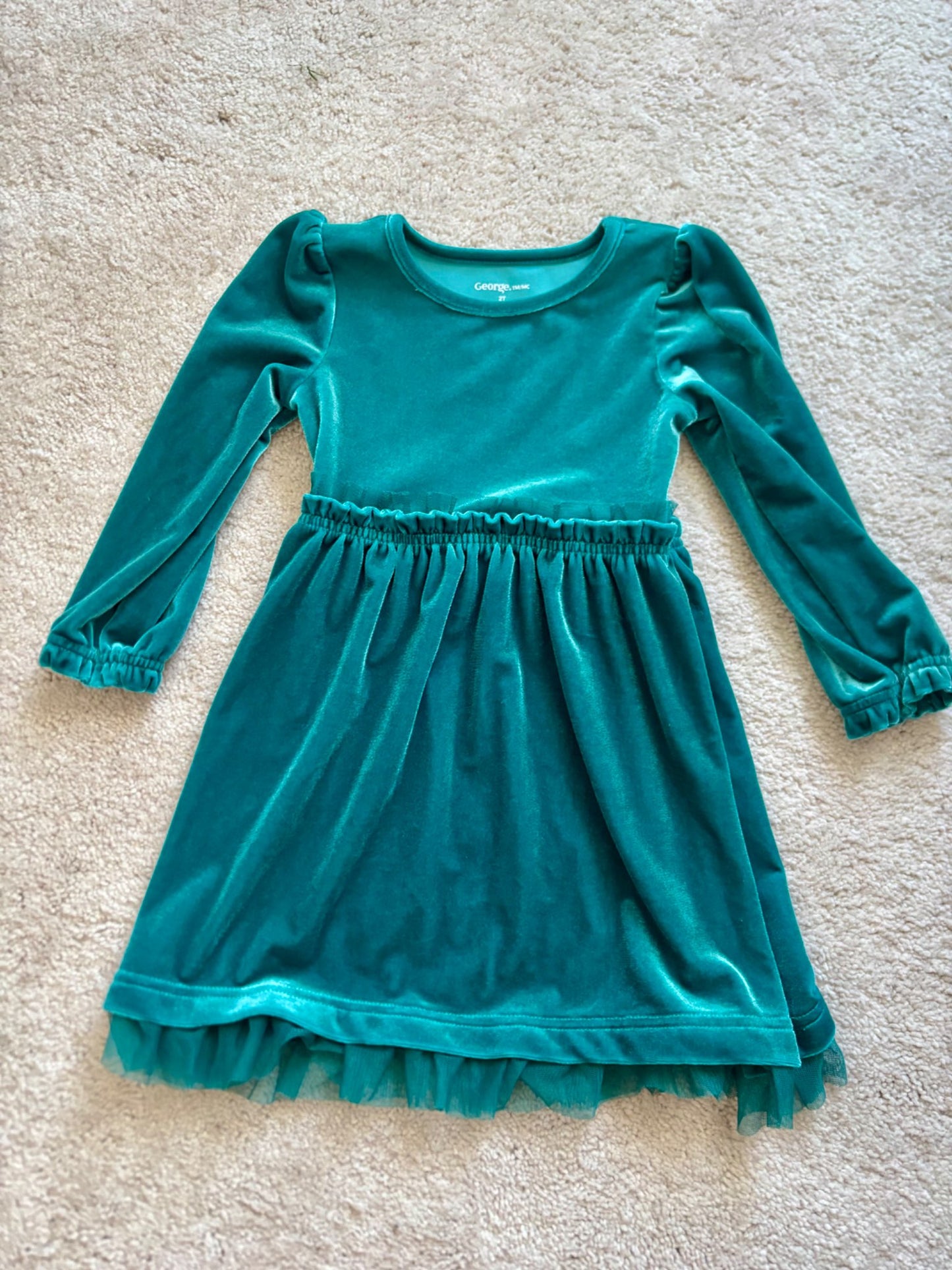 Holiday Dress Bundle, Teal Longsleeve & Christmas Plaid, 2T, Kids 2T