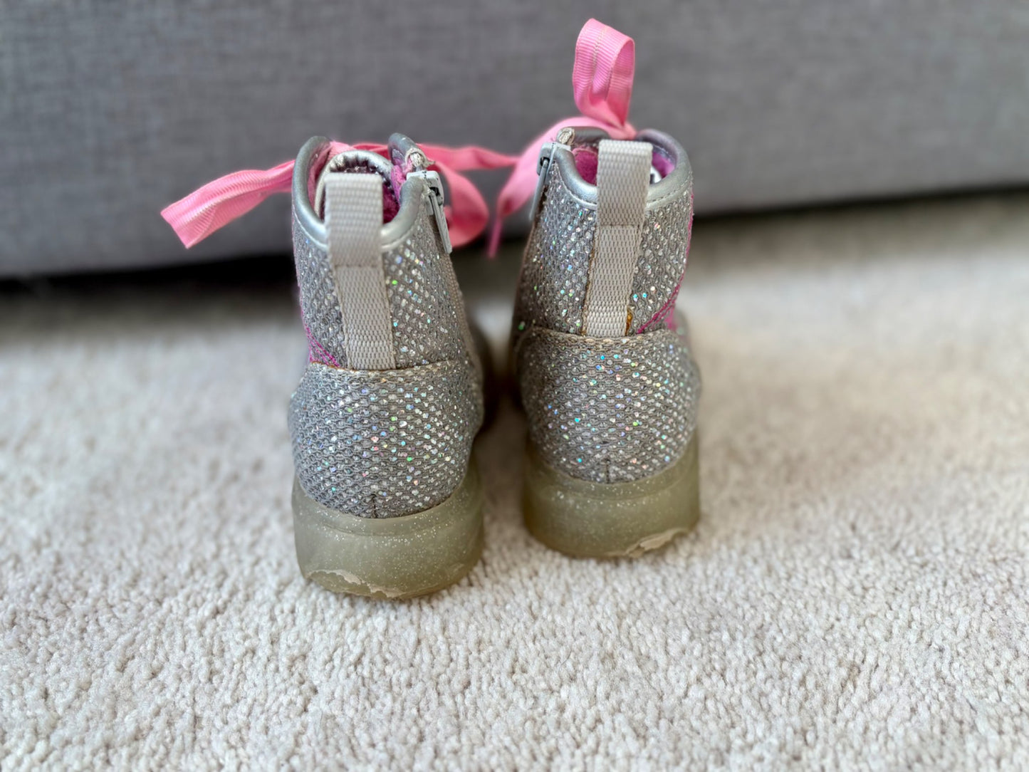 Toddler Girls Glitter Boots, Pink + Sparkles, Size 6, Shoes 6 (Walkers:12-24 mth)