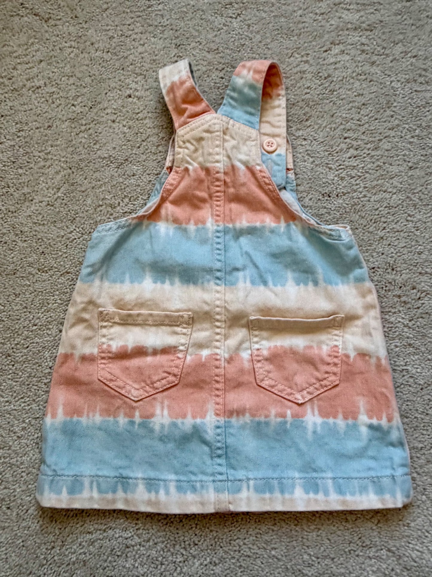Tie-Dye Overall Denim Dress, 18-24m, Baby Gap, Kids 24 Month (18-24M)