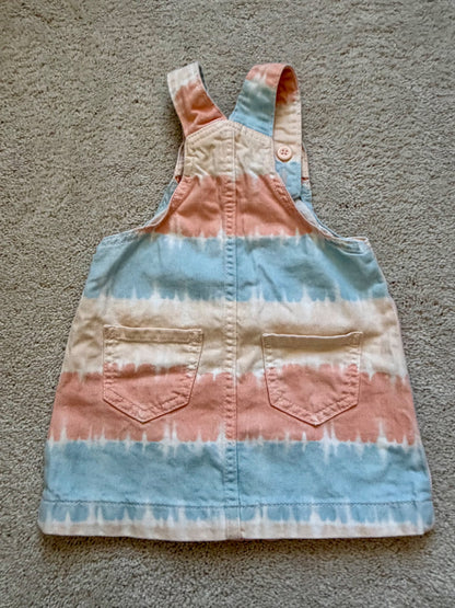 Tie-Dye Overall Denim Dress, 18-24m, Baby Gap, Kids 24 Month (18-24M)
