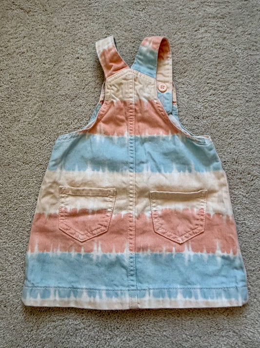 Tie-Dye Overall Denim Dress, 18-24m, Baby Gap, Kids 24 Month (18-24M)