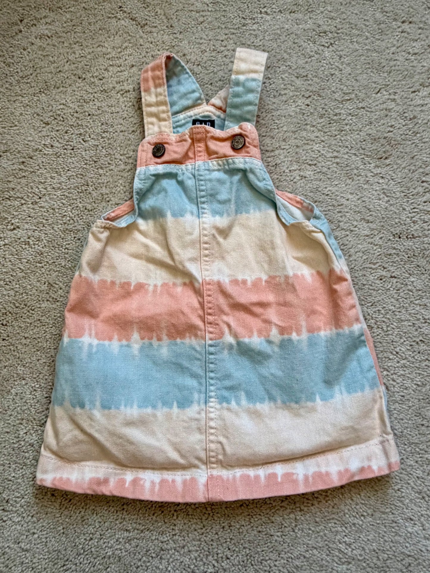 Tie-Dye Overall Denim Dress, 18-24m, Baby Gap, Kids 24 Month (18-24M)