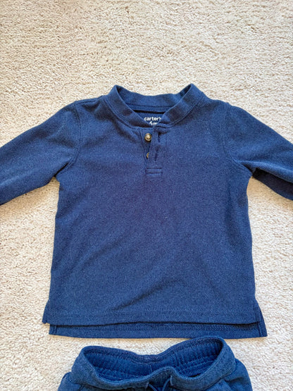 Matching Navy Blue Lounge Set, 6m, Carters, Kids 6 Month (3-6M)