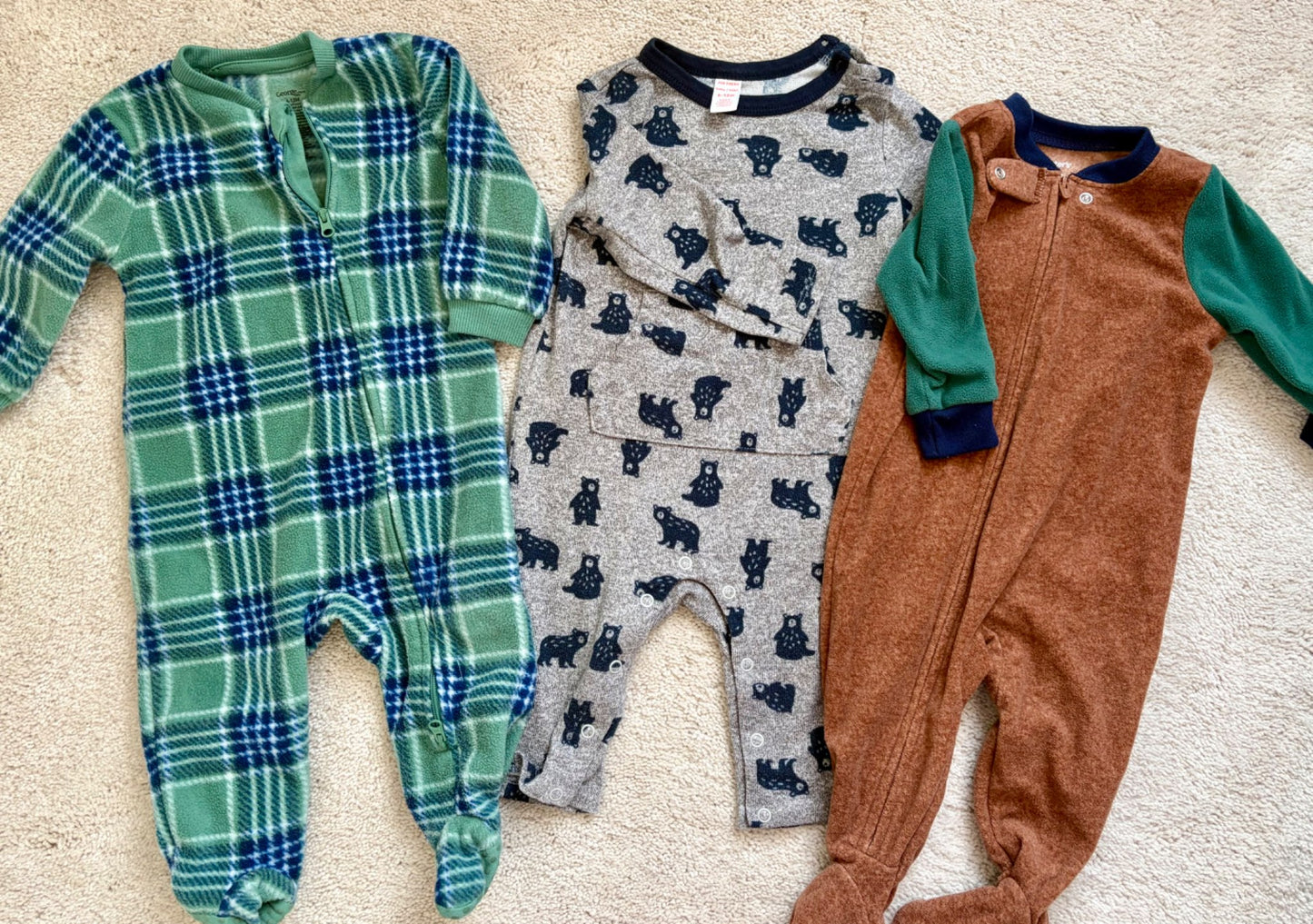 Fleece Onesie Bundle, 6-12m, Carters, Joe Fresh, Kids 12 Month (9-12M)