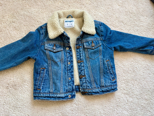 Sherpa Lined Denim Jacket, 4T, Old Navy, MSRP $35, Kids 4/4T